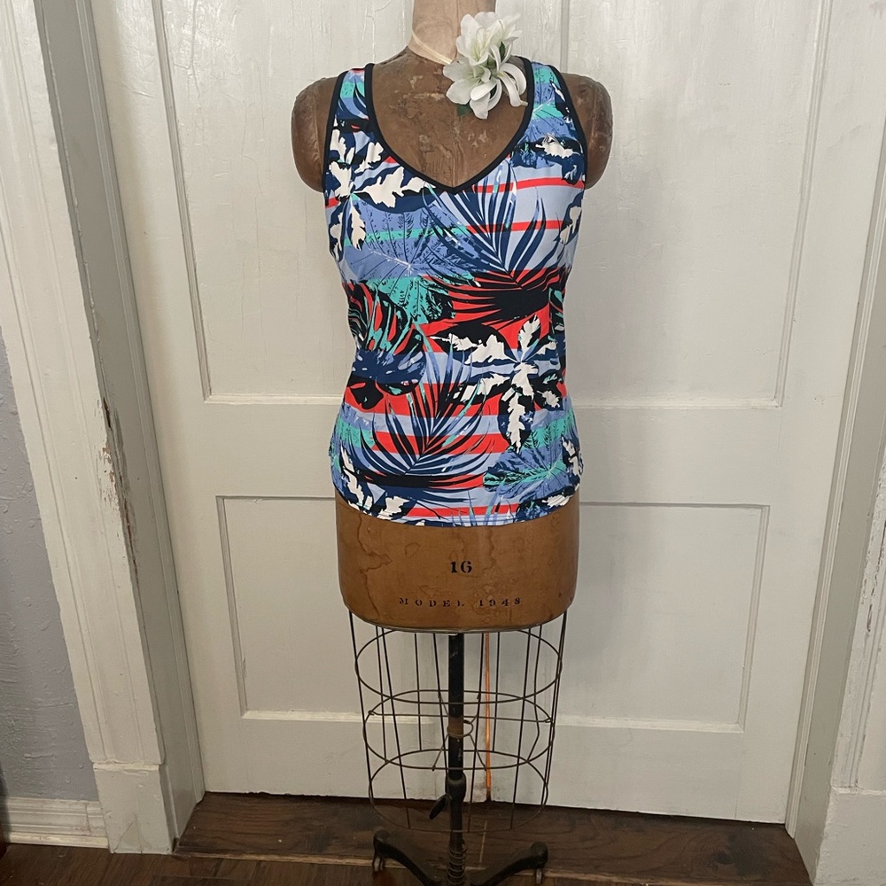 ZeroXposur Tropical Print Tankini Swim Top